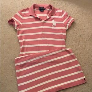 Pink striped Polo dress - great condition